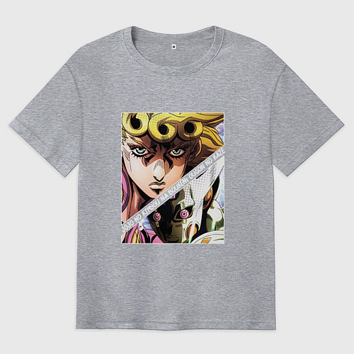 Мужская футболка оверсайз Джорно Джованна из ДжоДжо / Меланж – фото 1