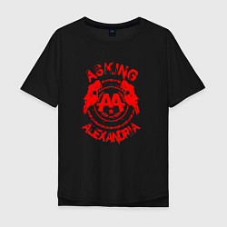 Мужская футболка оверсайз Asking alexandria красный лого
