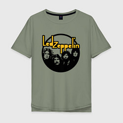 Футболка оверсайз мужская Led Zeppelin Лед Зеппелин, цвет: авокадо