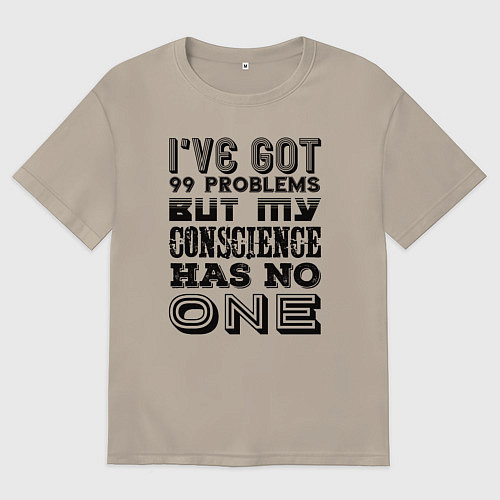 Мужская футболка оверсайз CONSCIENCE СОВЕСТЬ / Миндальный – фото 1