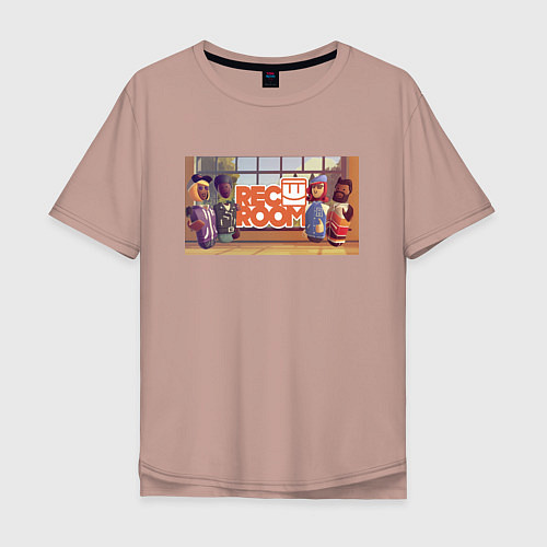 Мужская футболка оверсайз REC ROOM Арт / Пыльно-розовый – фото 1