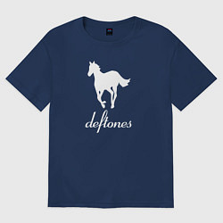 Футболка оверсайз мужская Deftones лошадь, цвет: тёмно-синий