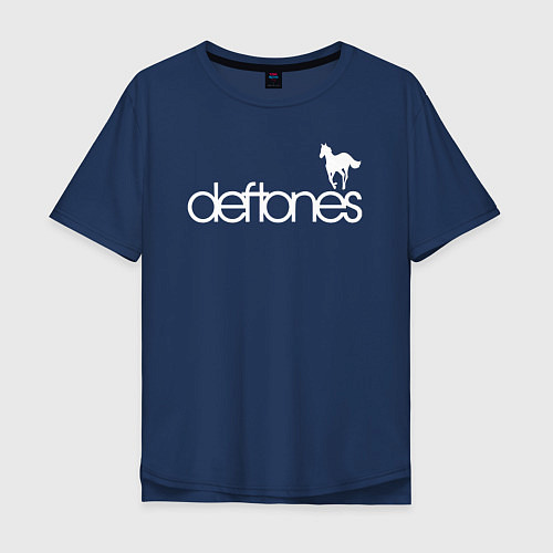 Мужская футболка оверсайз Deftones лошадь / Тёмно-синий – фото 1