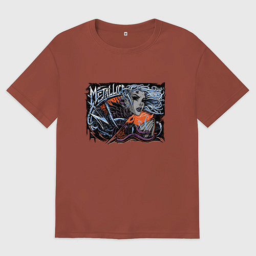 Мужская футболка оверсайз Metallica Denver Playbill / Кирпичный – фото 1