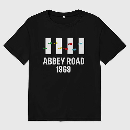 Мужская футболка оверсайз THE BEATLES ABBEY ROAD / Черный – фото 1