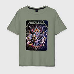 Мужская футболка оверсайз Metallica Playbill Art skull