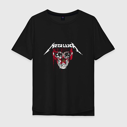 Мужская футболка оверсайз Metallica Skull & Star / Черный – фото 1