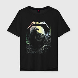 Мужская футболка оверсайз Metallica Raven & Skull