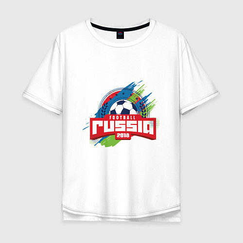 Мужская футболка оверсайз Football Russia 2018 / Белый – фото 1