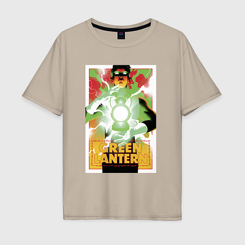 Мужская футболка оверсайз GREEN LANTERN Hal Jordan / Миндальный – фото 1
