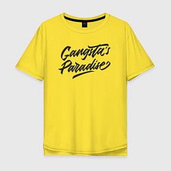 Футболка оверсайз мужская Gangstas paradise, цвет: желтый