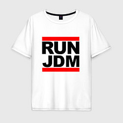 Футболка оверсайз мужская Run JDM Japan, цвет: белый