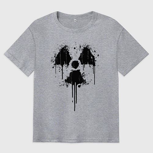 Мужская футболка оверсайз Атомный символ / Меланж – фото 1