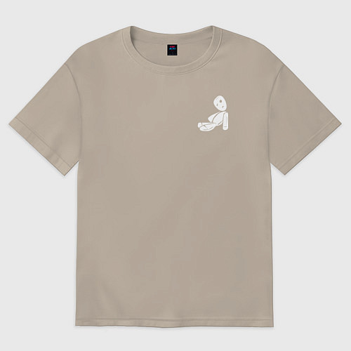 Мужская футболка оверсайз KoЯn / Миндальный – фото 1