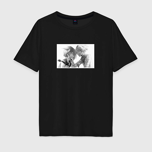 Мужская футболка оверсайз Нагиса Сиота и Карма Акабанэ / Черный – фото 1