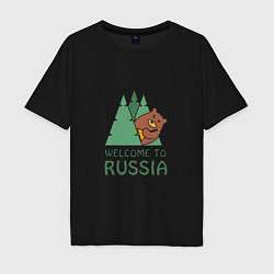 Мужская футболка оверсайз Welcome - Russia