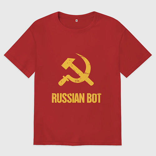 Мужская футболка оверсайз Atomic Heart: Russian Bot / Красный – фото 1