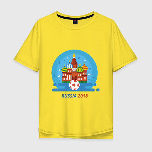 Мужская футболка оверсайз 2018 - Russia / Желтый – фото 1