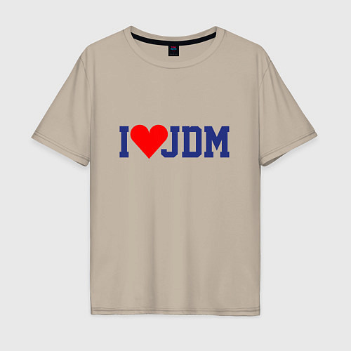 Мужская футболка оверсайз I love JDM! / Миндальный – фото 1