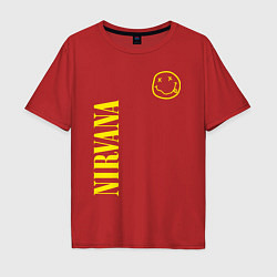 Мужская футболка оверсайз Nirvana нирвана смайл