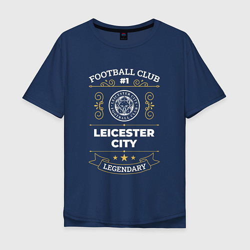 Мужская футболка оверсайз Leicester City FC 1 / Тёмно-синий – фото 1