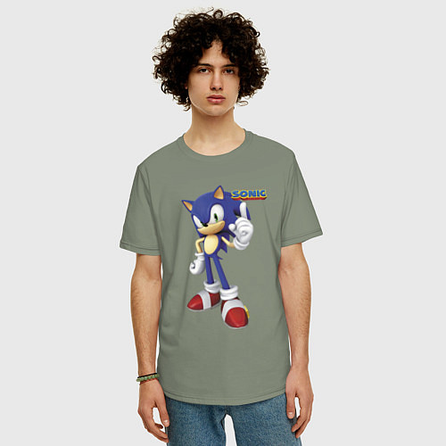 Мужская футболка оверсайз Sonic Hedgehog Video game / Авокадо – фото 3