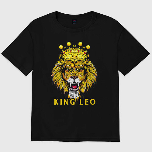 Мужская футболка оверсайз KING LEO Король Лев / Черный – фото 1