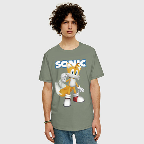Мужская футболка оверсайз Майлз Тейлз Прауэр Sonic Видеоигра / Авокадо – фото 3