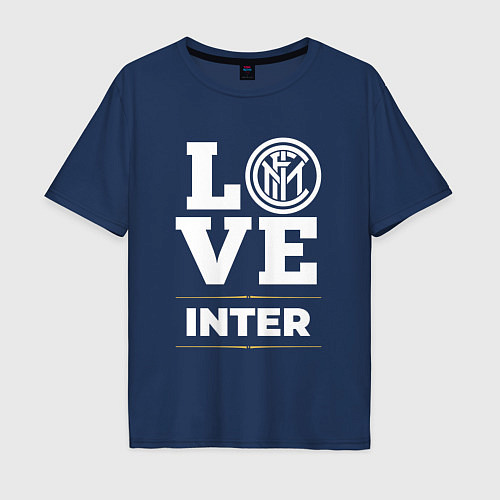 Мужская футболка оверсайз Inter Love Classic / Тёмно-синий – фото 1