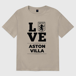 Футболка оверсайз мужская Aston Villa Love Классика, цвет: миндальный