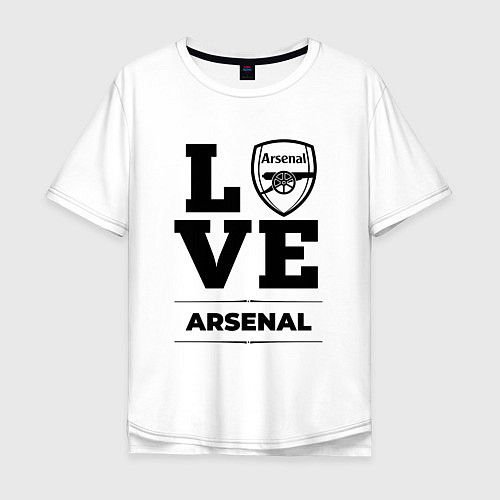 Мужская футболка оверсайз Arsenal Love Классика / Белый – фото 1