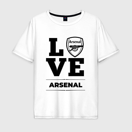 Мужская футболка оверсайз Arsenal Love Классика / Белый – фото 1