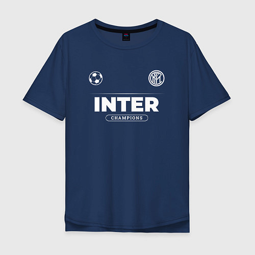 Мужская футболка оверсайз Inter Форма Чемпионов / Тёмно-синий – фото 1
