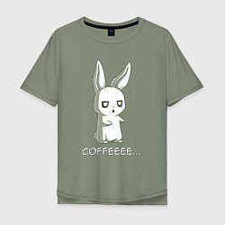 Мужская футболка оверсайз Заяц хочет кофе