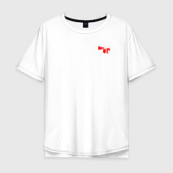 Мужская футболка оверсайз Noize mc красное лого