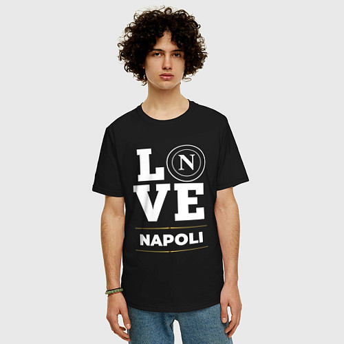 Мужская футболка оверсайз Napoli Love Classic / Черный – фото 3
