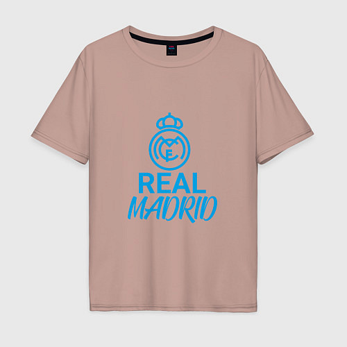 Мужская футболка оверсайз Real Madrid Football / Пыльно-розовый – фото 1