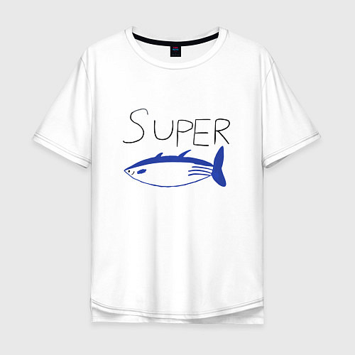 Мужская футболка оверсайз Super tuna jin / Белый – фото 1