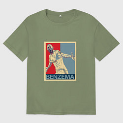 Футболка оверсайз мужская Madrid - Benzema, цвет: авокадо