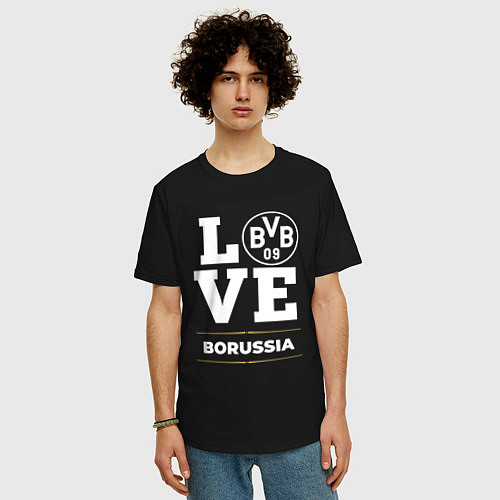 Мужская футболка оверсайз Borussia Love Classic / Черный – фото 3