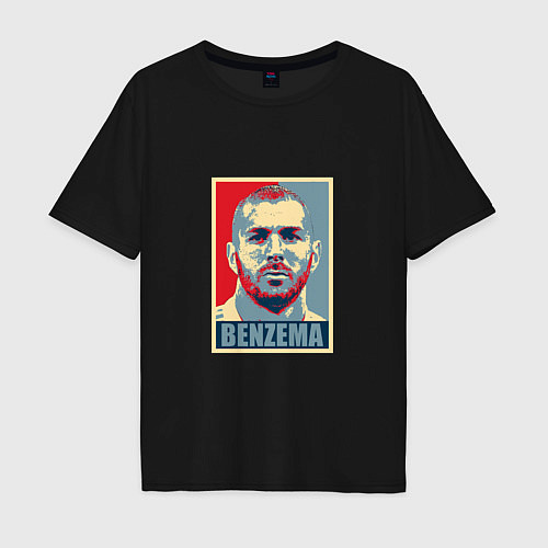 Мужская футболка оверсайз Obey - Benzema / Черный – фото 1