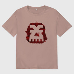 Футболка оверсайз мужская Знак Кхорна пятно, цвет: пыльно-розовый