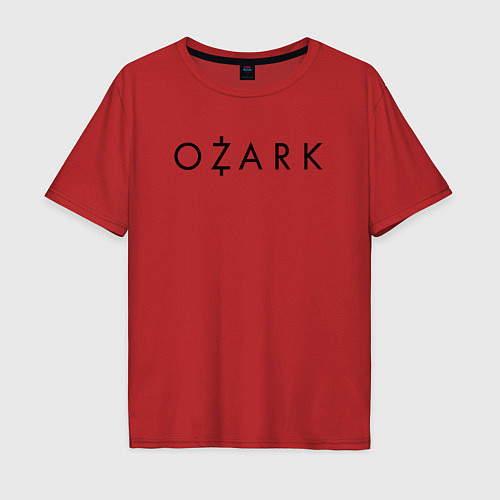 Мужская футболка оверсайз Ozark black logo / Красный – фото 1