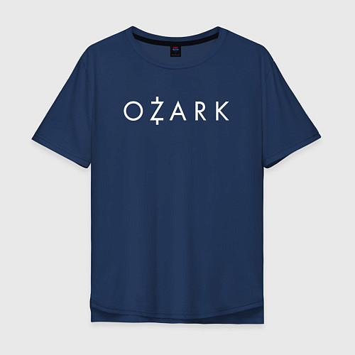 Мужская футболка оверсайз Ozark white logo / Тёмно-синий – фото 1