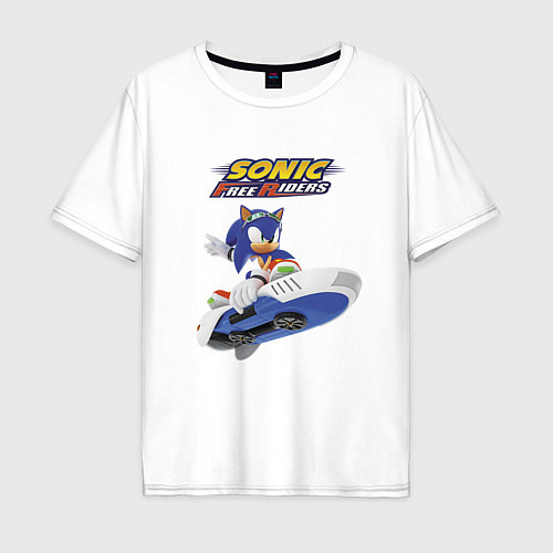 Мужская футболка оверсайз Sonic Free Riders Hedgehog Racer / Белый – фото 1