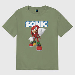 Мужская футболка оверсайз Knuckles Echidna Sonic Video game Ехидна Наклз Вид