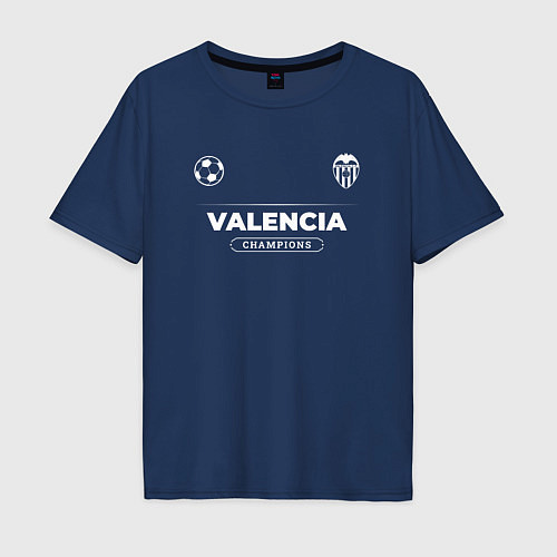 Мужская футболка оверсайз Valencia Форма Чемпионов / Тёмно-синий – фото 1
