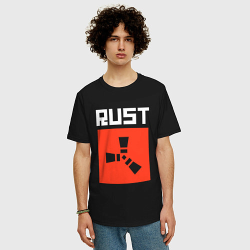 Мужская футболка оверсайз RUST FS / Черный – фото 3