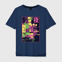 Мужская футболка оверсайз Vaporwave Japanese City Японский город