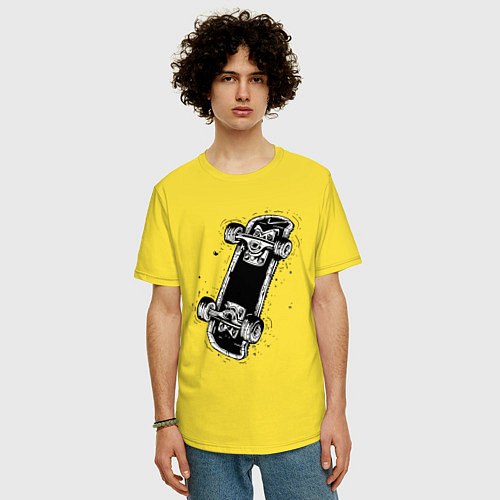 Мужская футболка оверсайз Skateboard Extreme / Желтый – фото 3